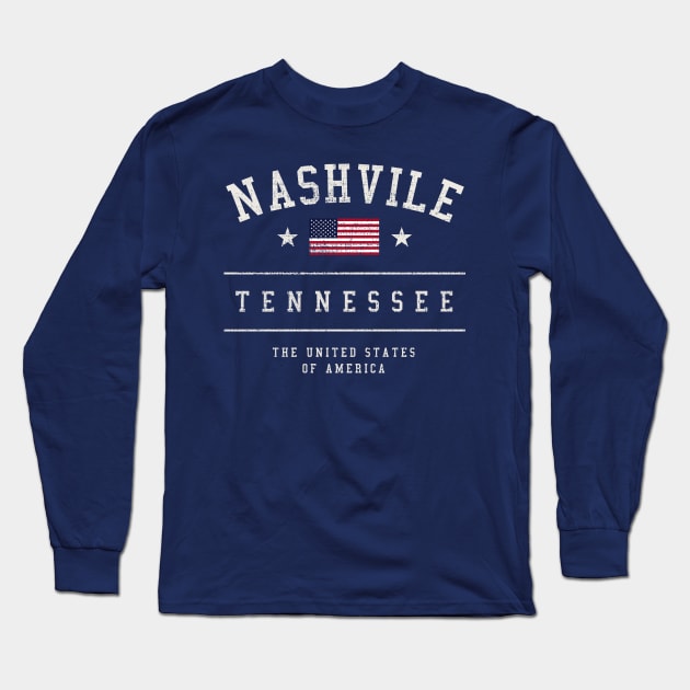 Nashville Tennessee USA Vintage Long Sleeve T-Shirt by Designkix